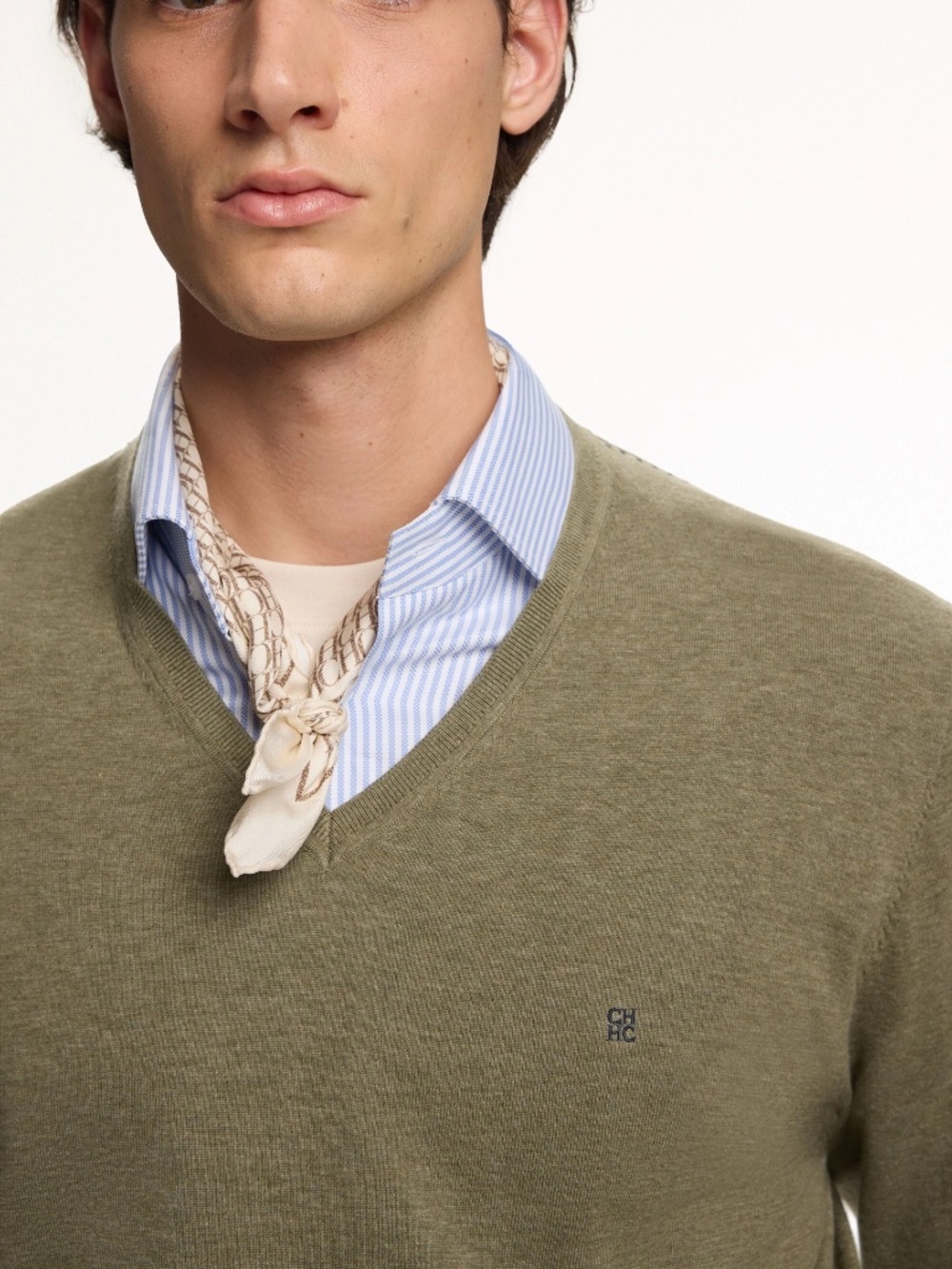 Carolina Herrera Merino Wool V Neck Sweater